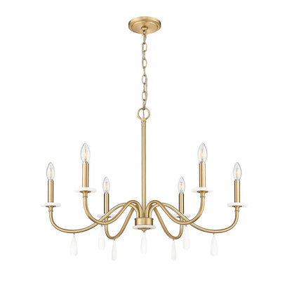 Z-Lite Toussant 6 Light 32" Chandelier, Mordern Gold