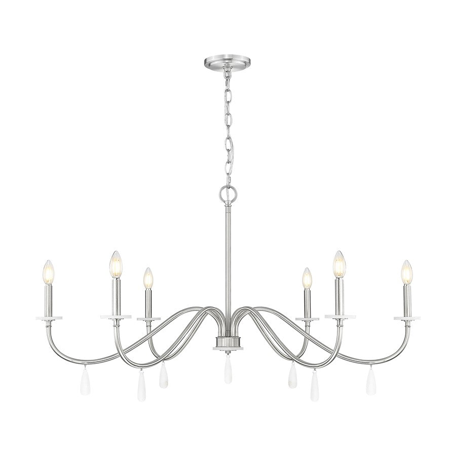 Z-Lite Toussant 6 Light 45" Chandelier, Brushed Nickel - 6103-45BN