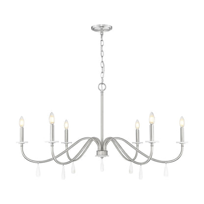 Z-Lite Toussant 6 Light 45" Chandelier, Brushed Nickel - 6103-45BN