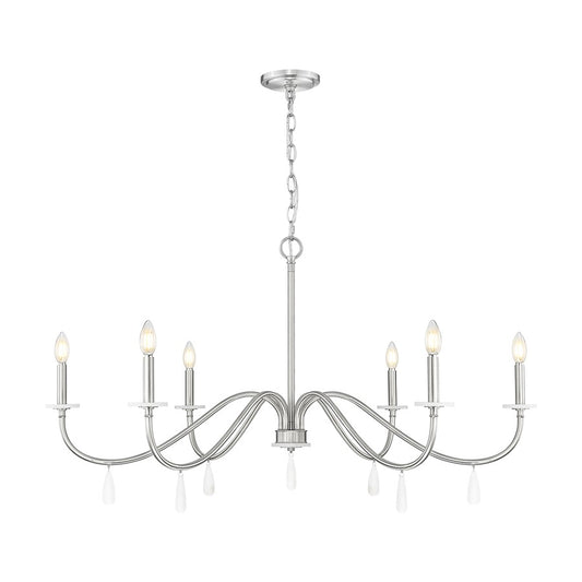 Z-Lite Toussant 6 Light 45" Chandelier, Brushed Nickel - 6103-45BN