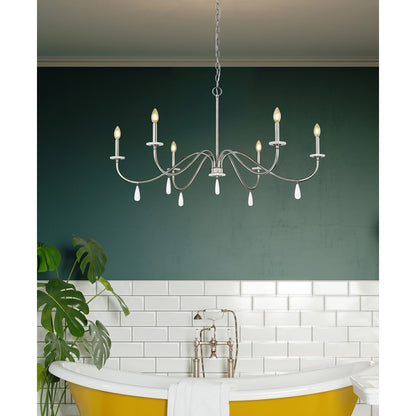 Z-Lite Toussant 6 Light 45" Chandelier, Brushed Nickel