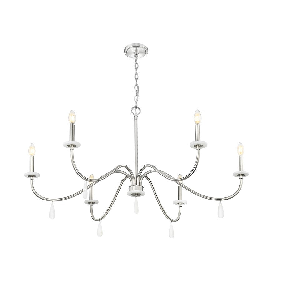 Z-Lite Toussant 6 Light 45" Chandelier, Brushed Nickel