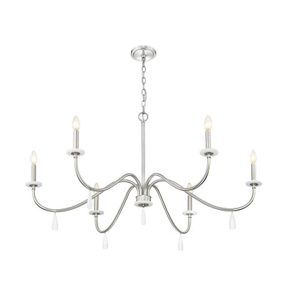 Z-Lite Toussant 6 Light 45" Chandelier, Brushed Nickel