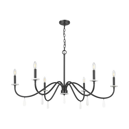 Z-Lite Toussant 6 Light 45" Chandelier, Matte Black