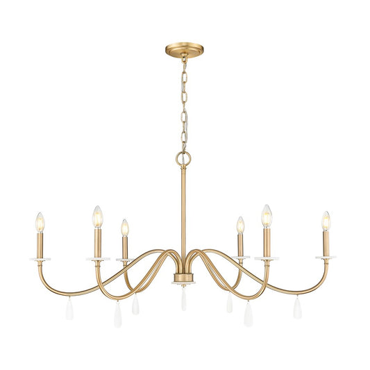 Z-Lite Toussant 6 Light 45" Chandelier, Mordern Gold - 6103-45MGLD