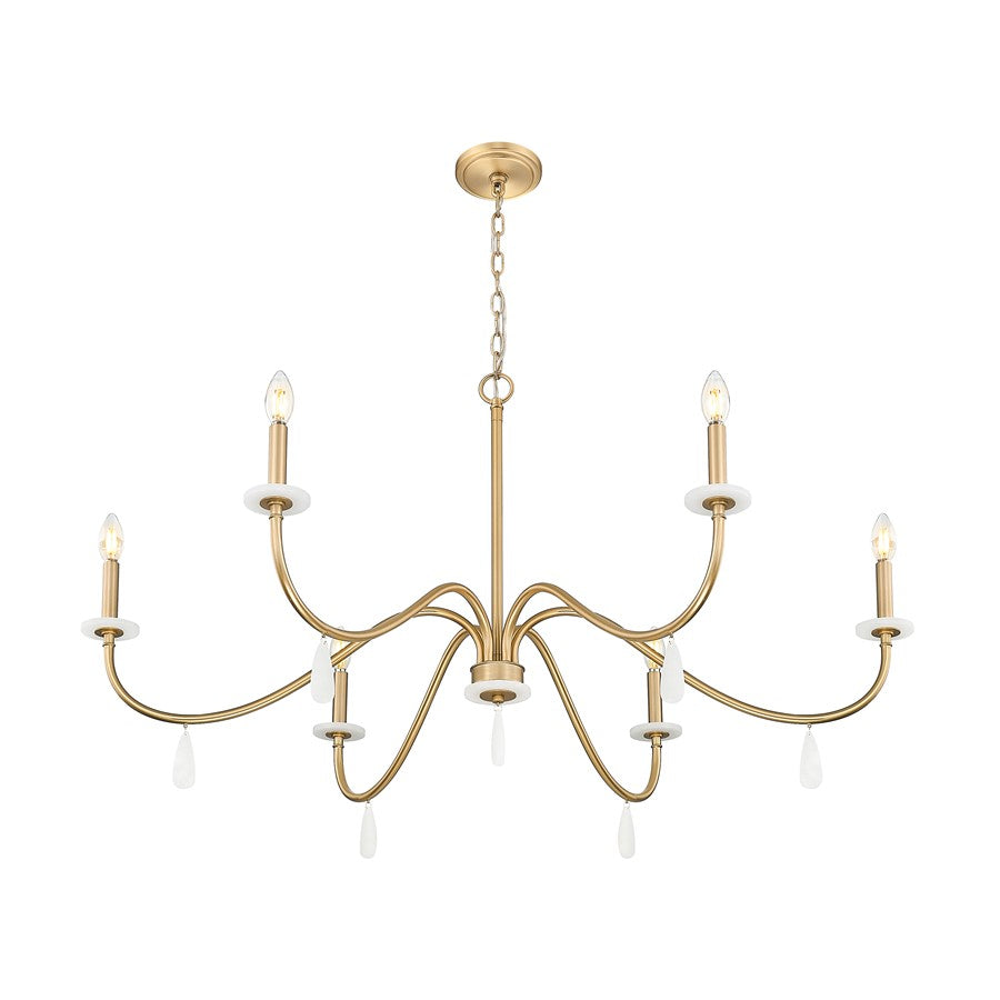 Z-Lite Toussant 6 Light 45" Chandelier, Mordern Gold