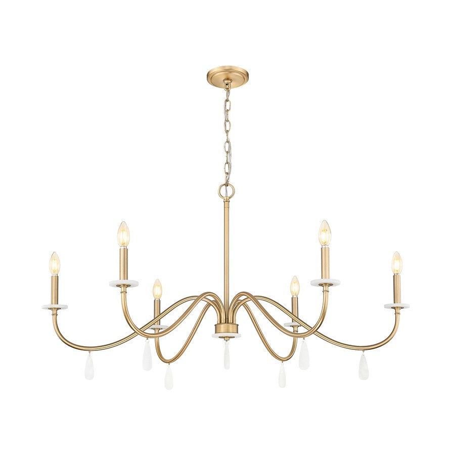 Z-Lite Toussant 6 Light 45" Chandelier, Mordern Gold