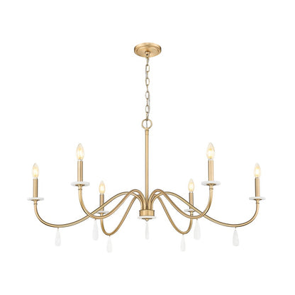 Z-Lite Toussant 6 Light 45" Chandelier, Mordern Gold