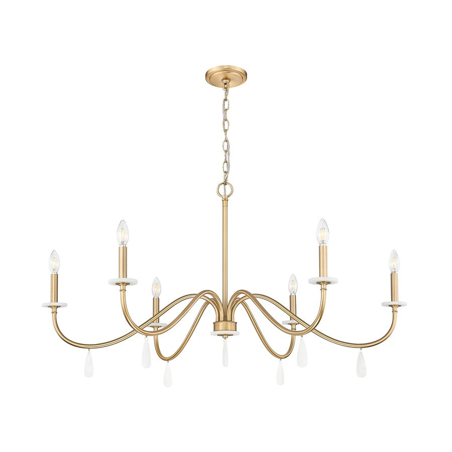 Z-Lite Toussant 6 Light 45" Chandelier, Mordern Gold