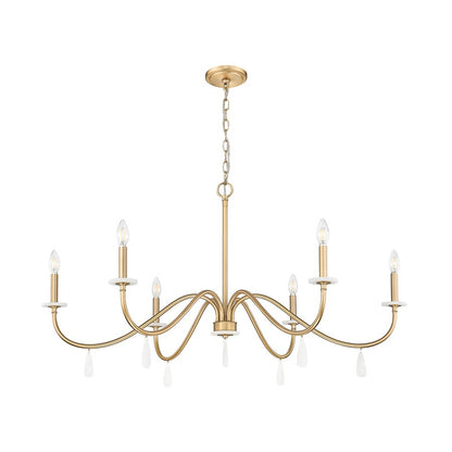 Z-Lite Toussant 6 Light 45" Chandelier, Mordern Gold