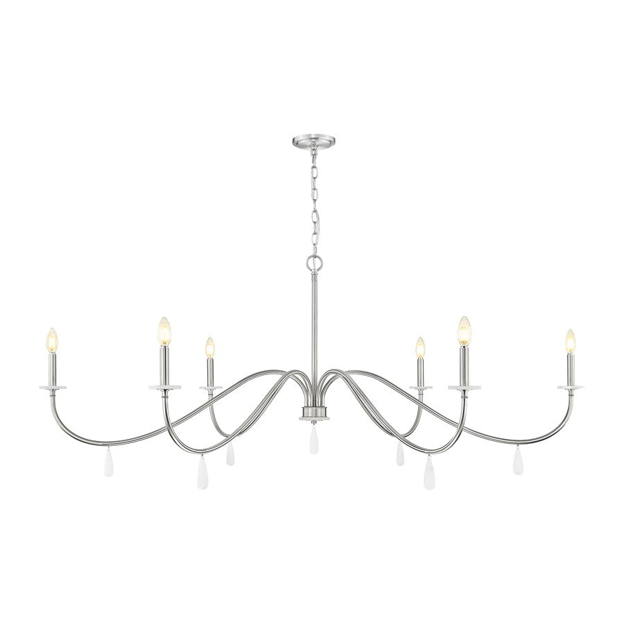 Z-Lite Toussant 6 Light 63" Chandelier, Brushed Nickel - 6103-63BN
