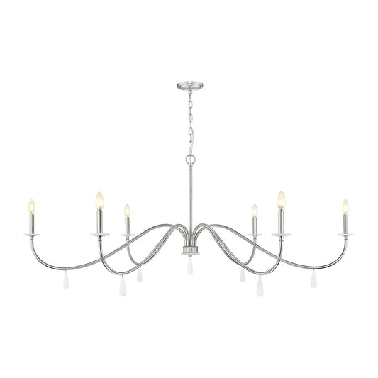 Z-Lite Toussant 6 Light 63" Chandelier, Brushed Nickel - 6103-63BN