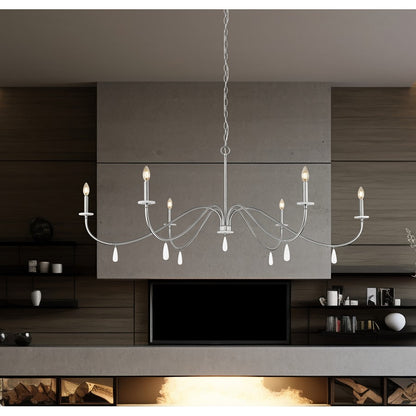 Z-Lite Toussant 6 Light 63" Chandelier, Brushed Nickel