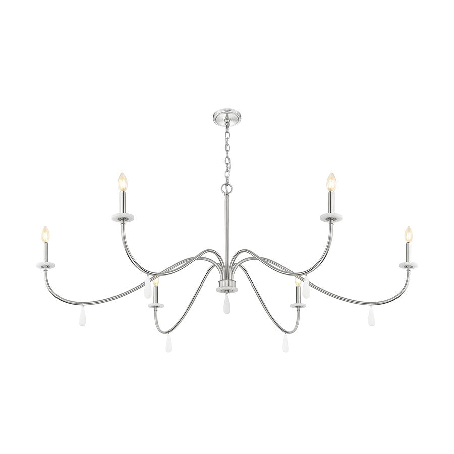 Z-Lite Toussant 6 Light 63" Chandelier, Brushed Nickel