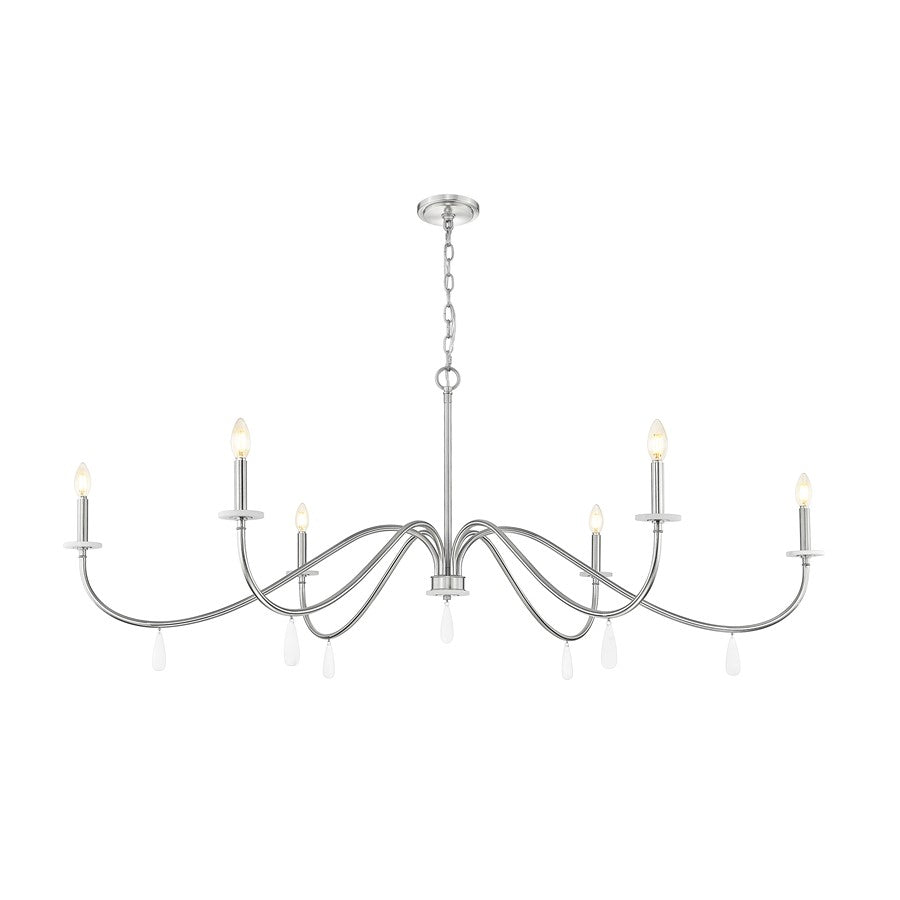 Z-Lite Toussant 6 Light 63" Chandelier, Brushed Nickel