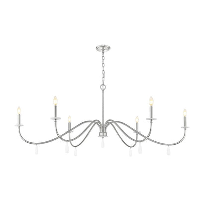 Z-Lite Toussant 6 Light 63" Chandelier, Brushed Nickel