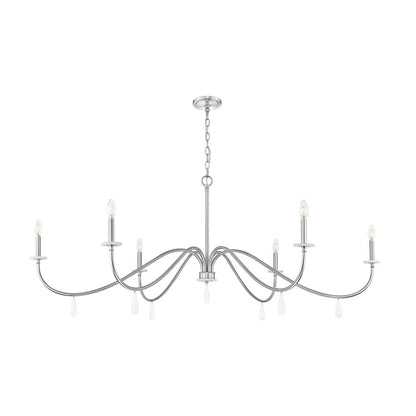 Z-Lite Toussant 6 Light 63" Chandelier, Brushed Nickel