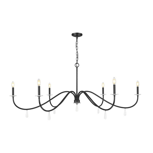 Z-Lite Toussant 6 Light 63" Chandelier, Matte Black - 6103-63MB