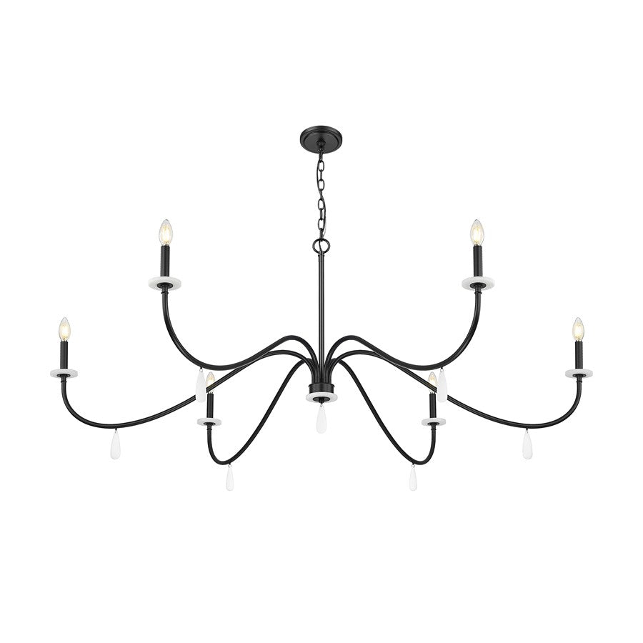 Z-Lite Toussant 6 Light 63" Chandelier, Matte Black