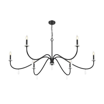 Z-Lite Toussant 6 Light 63" Chandelier, Matte Black