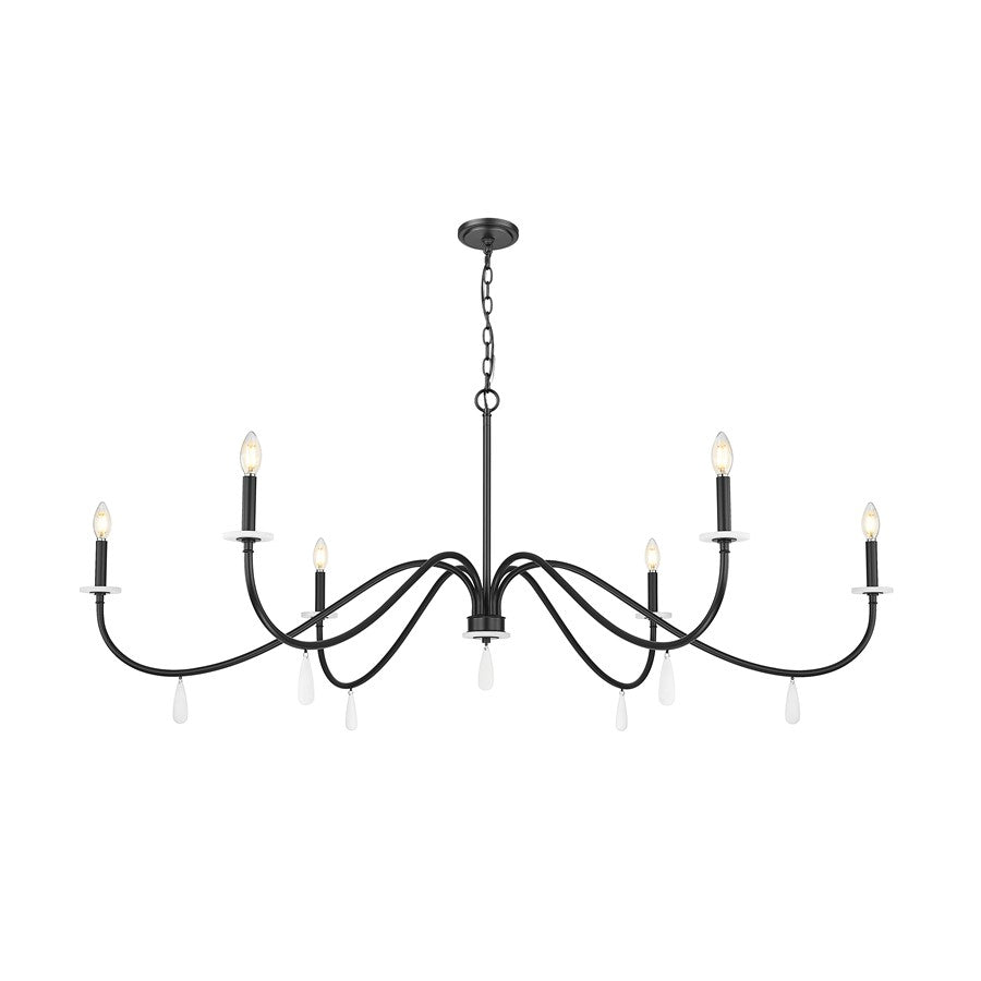 Z-Lite Toussant 6 Light 63" Chandelier, Matte Black