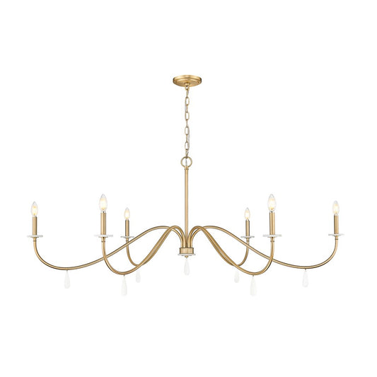 Z-Lite Toussant 6 Light 63" Chandelier, Mordern Gold - 6103-63MGLD