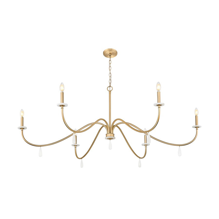 Z-Lite Toussant 6 Light 63" Chandelier, Mordern Gold