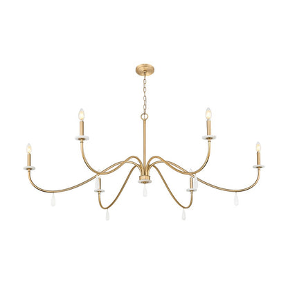 Z-Lite Toussant 6 Light 63" Chandelier, Mordern Gold