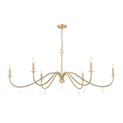 Z-Lite Toussant 6 Light 63" Chandelier, Mordern Gold