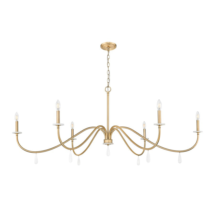 Z-Lite Toussant 6 Light 63" Chandelier, Mordern Gold