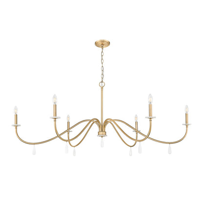 Z-Lite Toussant 6 Light 63" Chandelier, Mordern Gold