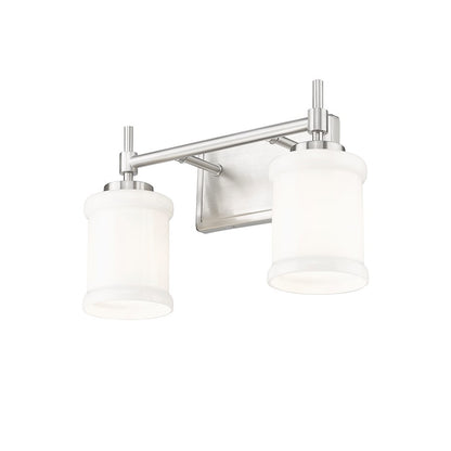 2 Light 15" Bathroom Vanity Light, Brushed Nickel