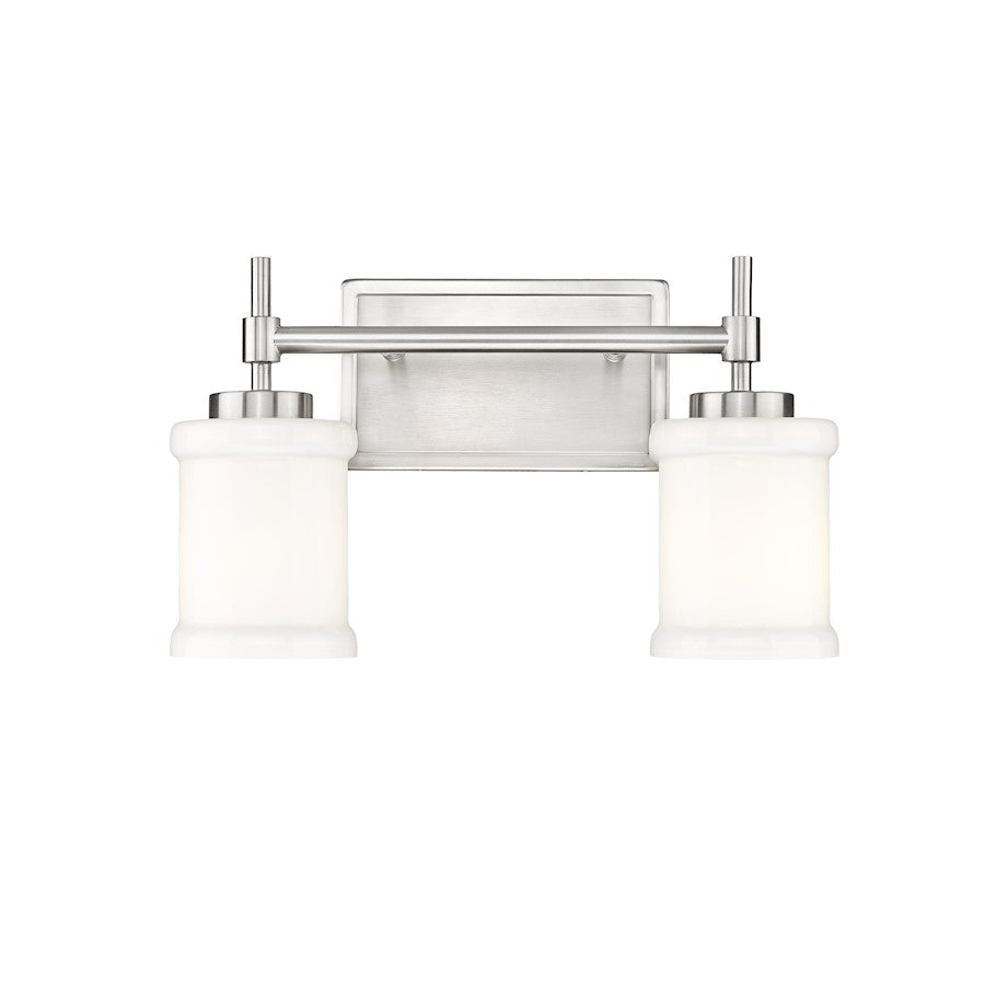 2 Light 15" Bathroom Vanity Light, Brushed Nickel