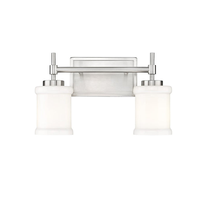 Z-Lite Cadoc 2 Light 15" Vanity, Brushed Nickel/Gloss Opal