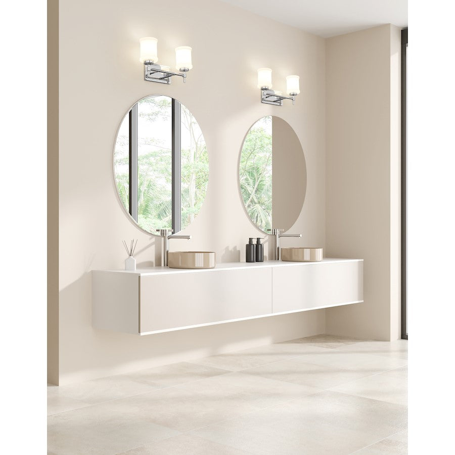 2 Light 15" Bathroom Vanity Light, Chrome