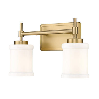 Z-Lite Cadoc 2 Light 15" Vanity, Modern Gold/Gloss Opal - 622-2V-MGLD