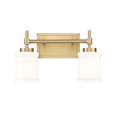 2 Light 15" Bathroom Vanity Light, Modern Gold