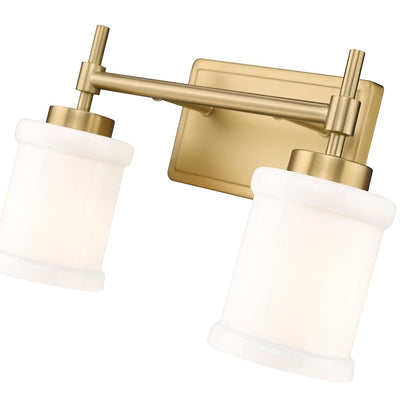 2 Light 15" Bathroom Vanity Light, Modern Gold