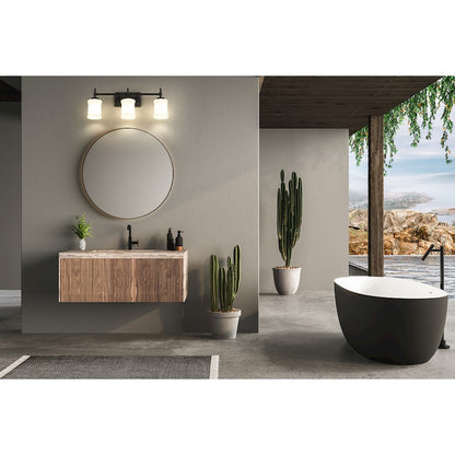 3 Light 23.5" Bathroom Vanity Light, Matte Black