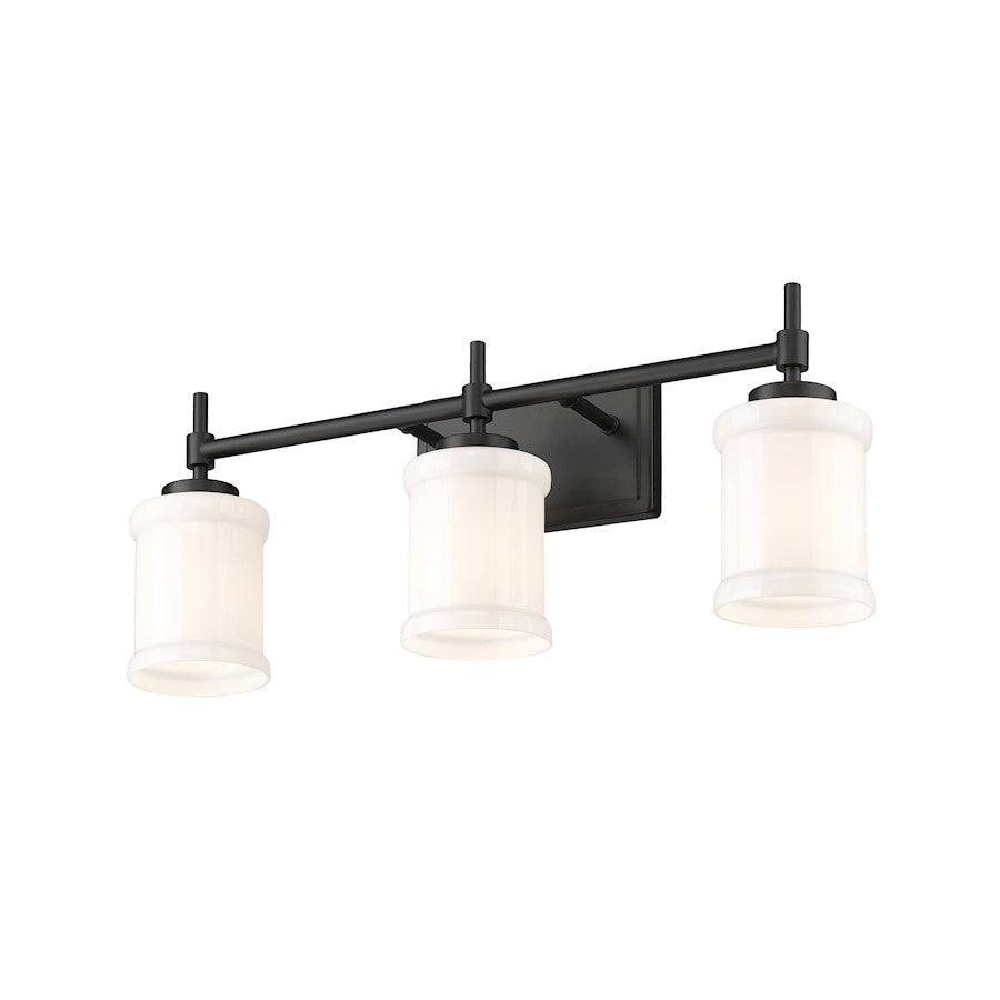 3 Light 23.5" Bathroom Vanity Light, Matte Black
