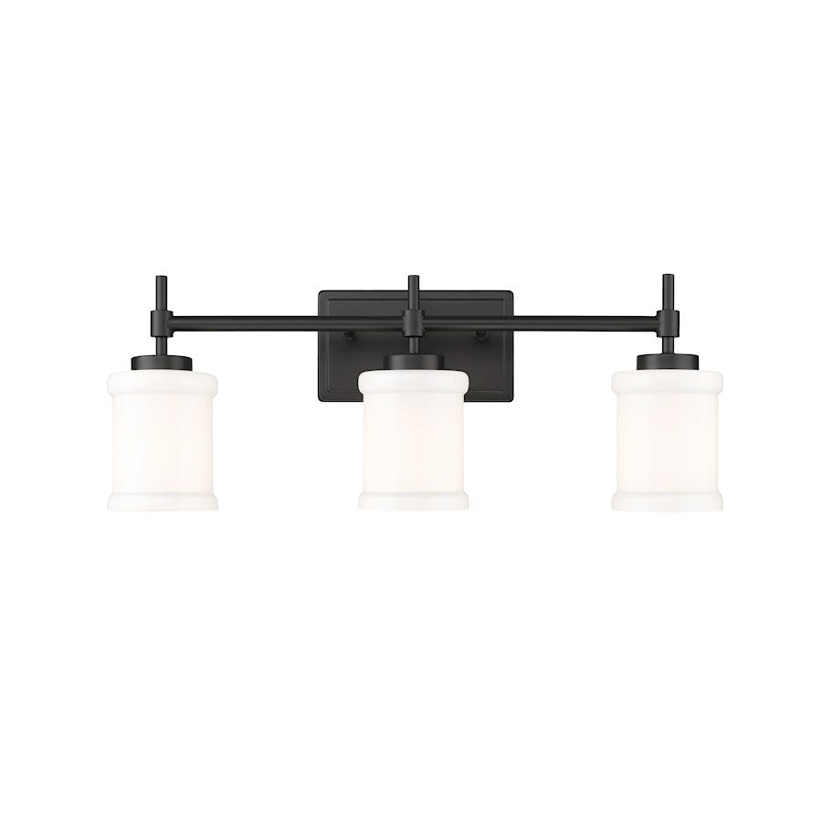 3 Light 23.5" Bathroom Vanity Light, Matte Black