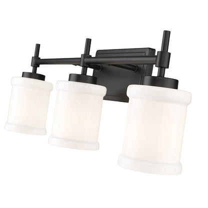 3 Light 23.5" Bathroom Vanity Light, Matte Black