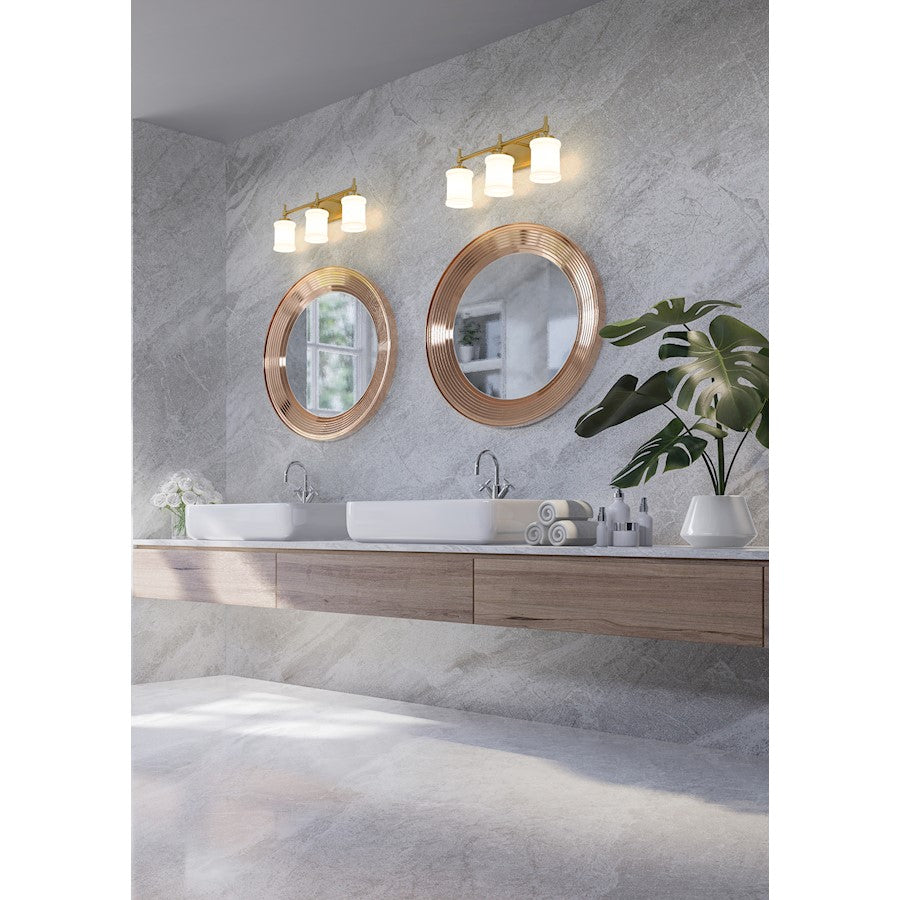 3 Light 23.5" Bathroom Vanity Light, Modern Gold