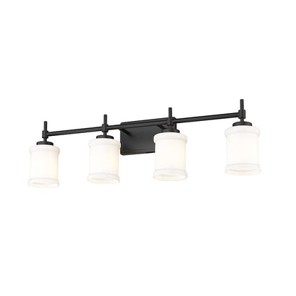 4 Light 31.5" Bathroom Vanity Light, Matte Black