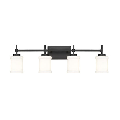 4 Light 31.5" Bathroom Vanity Light, Matte Black