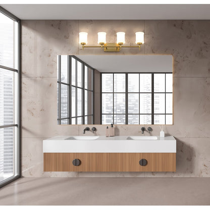 4 Light 31.5" Bathroom Vanity Light, Modern Gold