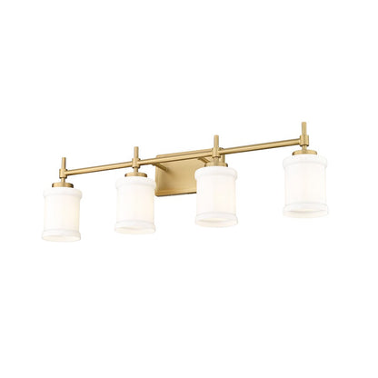 4 Light 31.5" Bathroom Vanity Light, Modern Gold