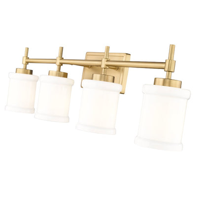 4 Light 31.5" Bathroom Vanity Light, Modern Gold