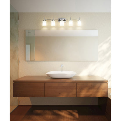 5 Light 40.5" Bathroom Vanity Light, Chrome