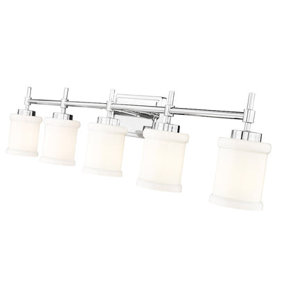 5 Light 40.5" Bathroom Vanity Light, Chrome